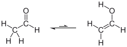 Ethanal Ethenol Tautomerie.svg