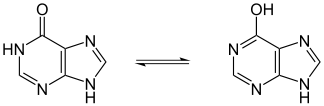 Lactam-Lactim-Tautomerie Hypoxanthin.svg