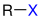 Allgemeine Struktur der Halogenkohlenwasserstoffe mit blaumarkierten Halogen = F, Cl, Br, I