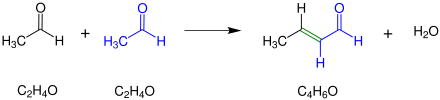 Die grün markierte Doppelbindung zeigt die neu geknüpfte Doppelbindung, die bei der Aldolkondensation entsteht.
