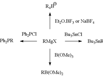 Reaktion von Grignard Reagenzien zur Herstellung von Element-Kohlenstoffbindungen