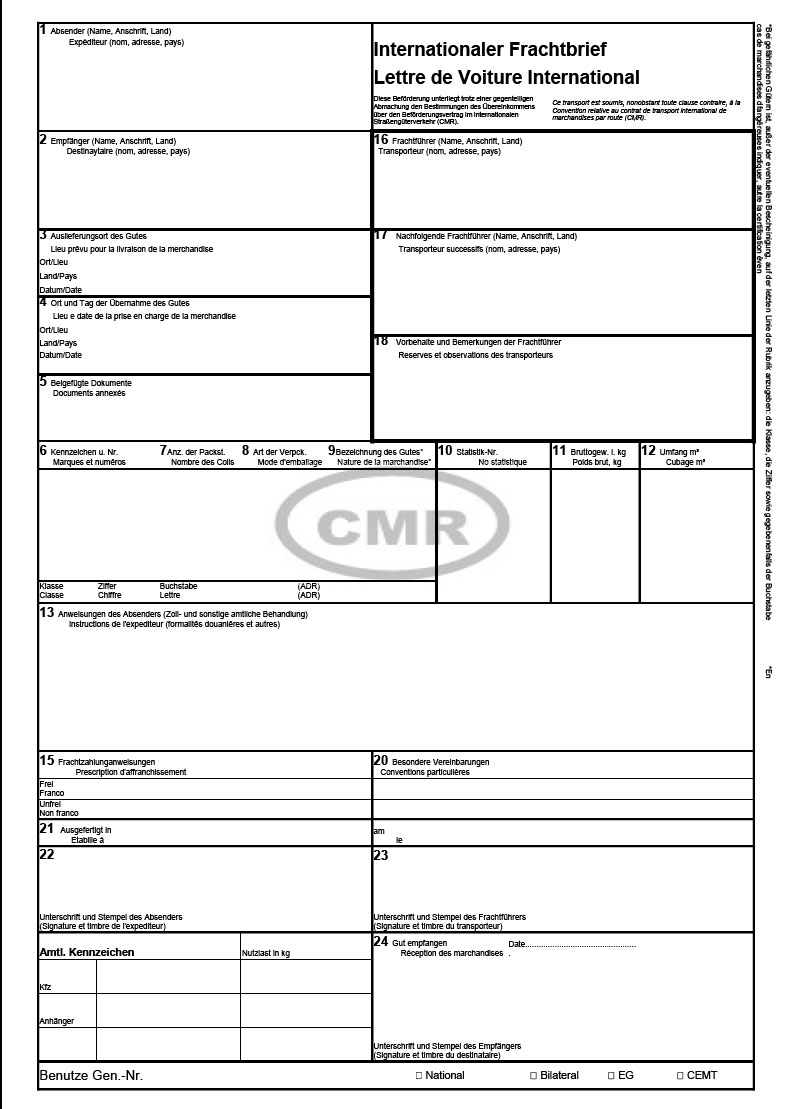 CMR-Frachtbrief