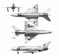 Dreiseitenansicht der MiG-21F-13