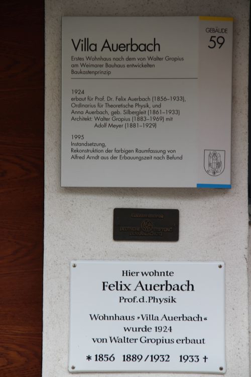 Gedenktafel Villa Auerbach