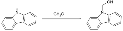 Reaktion von Carbazol mit Formaldehyd zu Carbazol-9-yl-methanol