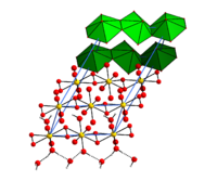 Elementarzelle von Uranylperoxidtetrahydrat