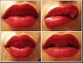 Mit Lippenstift geschminkte Lippen