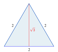 Wurzel 3 als Länge der Höhe eines gleichseitigen Dreiecks