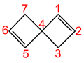 Spiro[3.3]hepta-1,5-dien mit Positionsangaben