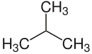 Skelettformel des Isobutans