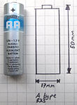 Vergleich A-Batterie (Zeichnung) mit AA