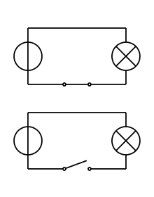 Eisenbahnmechaniker . Licht sind auf dem Hauptkreislauf und sind immer  leuchtet, wenn der Stromkreis geschlossen ist. Sie sind parallel  verdrahtet, so dass der Ausfall einer Leuchte nicht den Stromkreis bricht.  Der