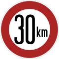 Verbot der Überschreitung bestimmter Fahrgeschwindigkeiten;[10] gültig ab 1956 in der BRD