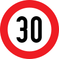 Geschwindigkeitsbeschränkung (erlaubte Höchstgeschwindigkeit); aktuell gültig in Österreich