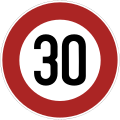 Geschwindigkeitsbeschränkung in km/h; gültig ab 1964 in der DDR